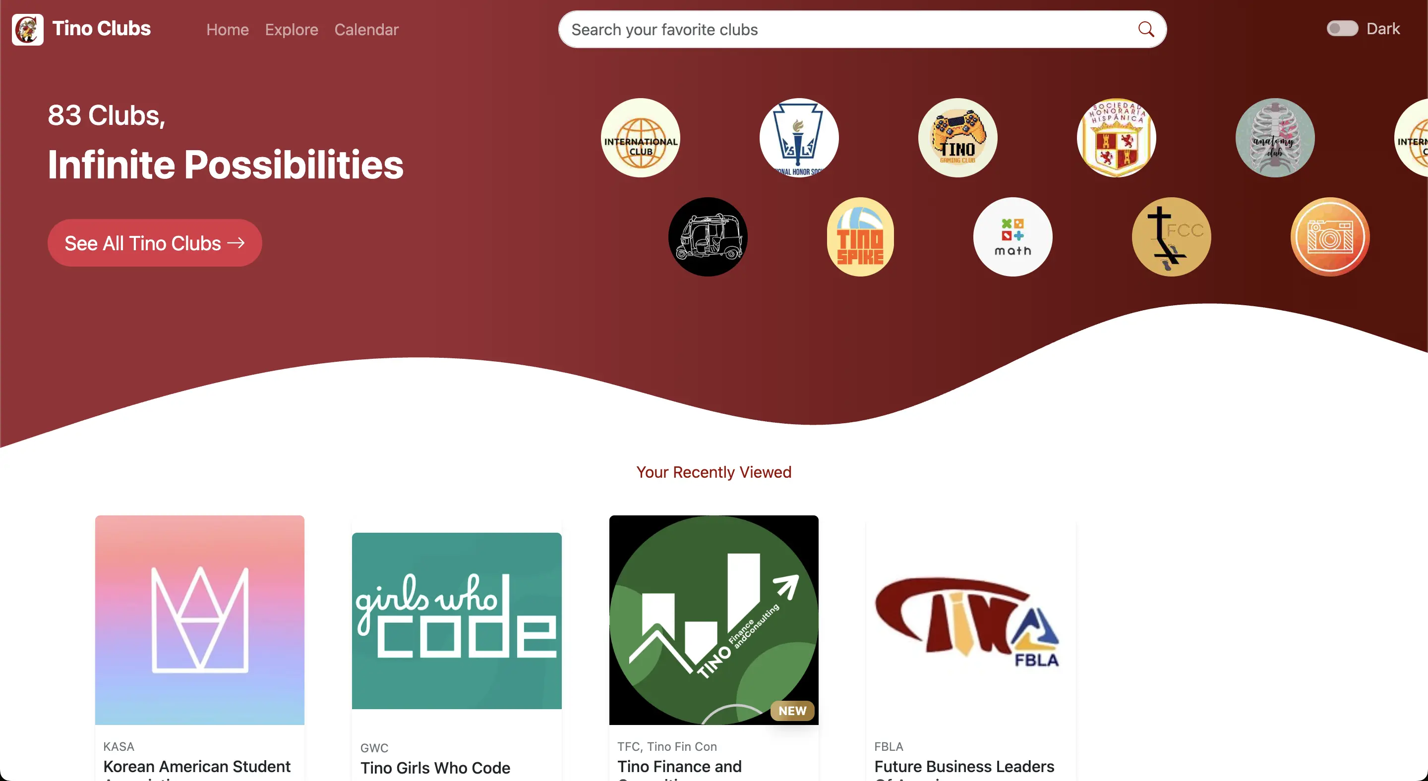 Tinoclubs.com screenshot